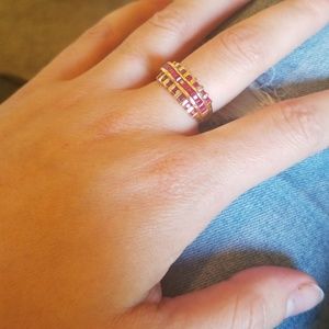 Ruby and 14k gold channel ring